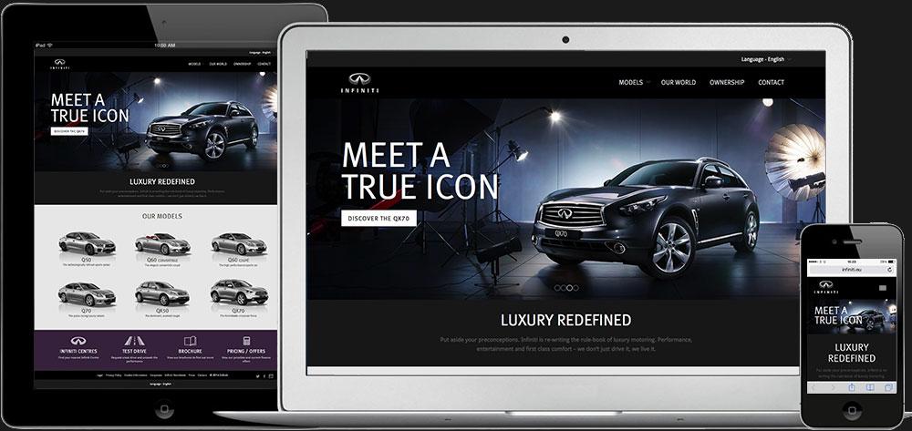 Infiniti Cars website