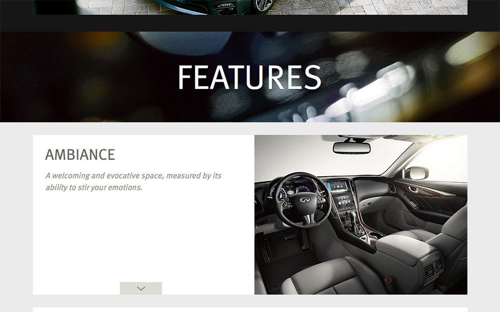 Infiniti Cars website