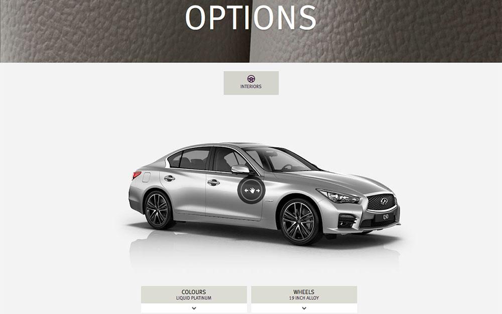 Infiniti Cars website